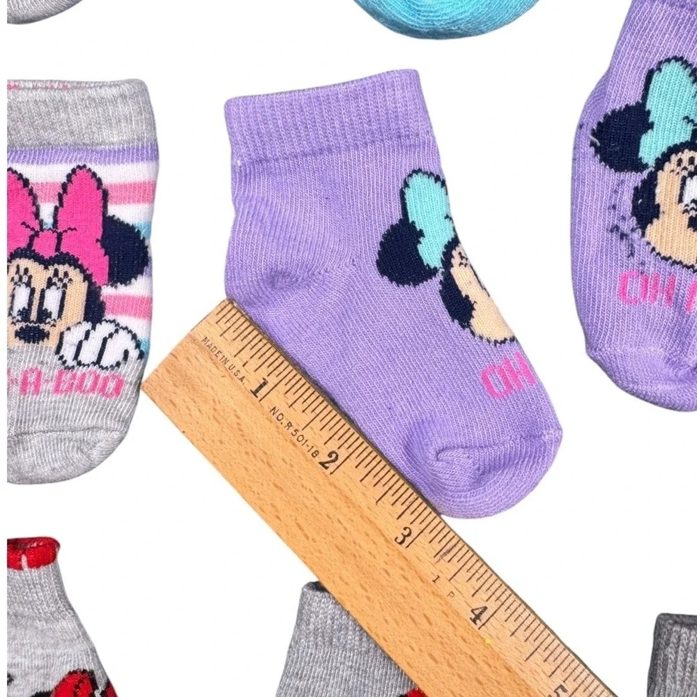 Disney Minnie Mouse Baby Socks 9 Pair Bundle Toddler Girl Cotton Rich Cute‎ 590